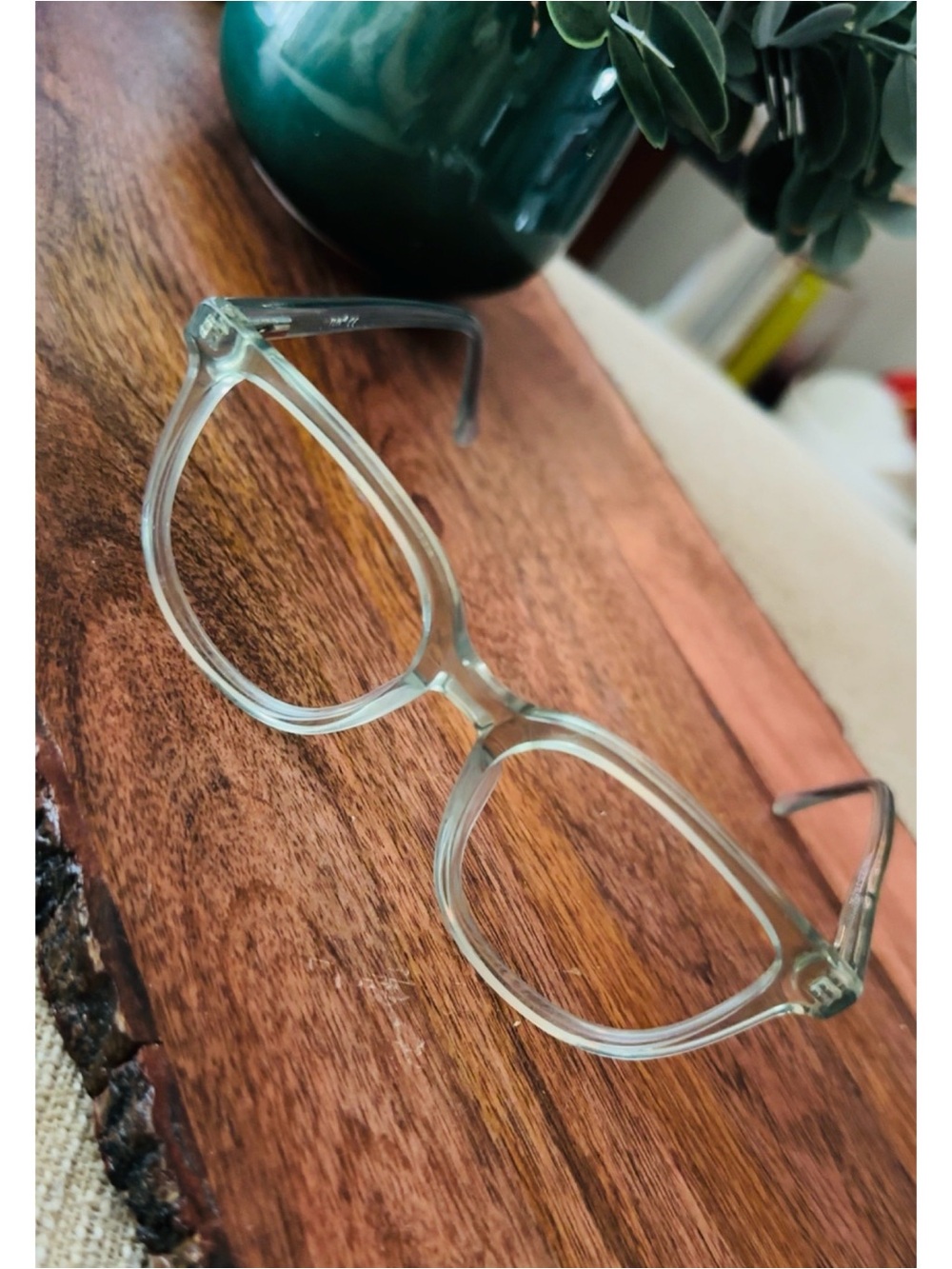 Clear Transparent Sage Round Fashion Eyeglasses